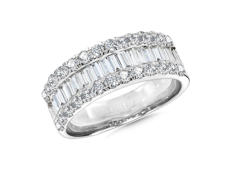 Silver diamond ring